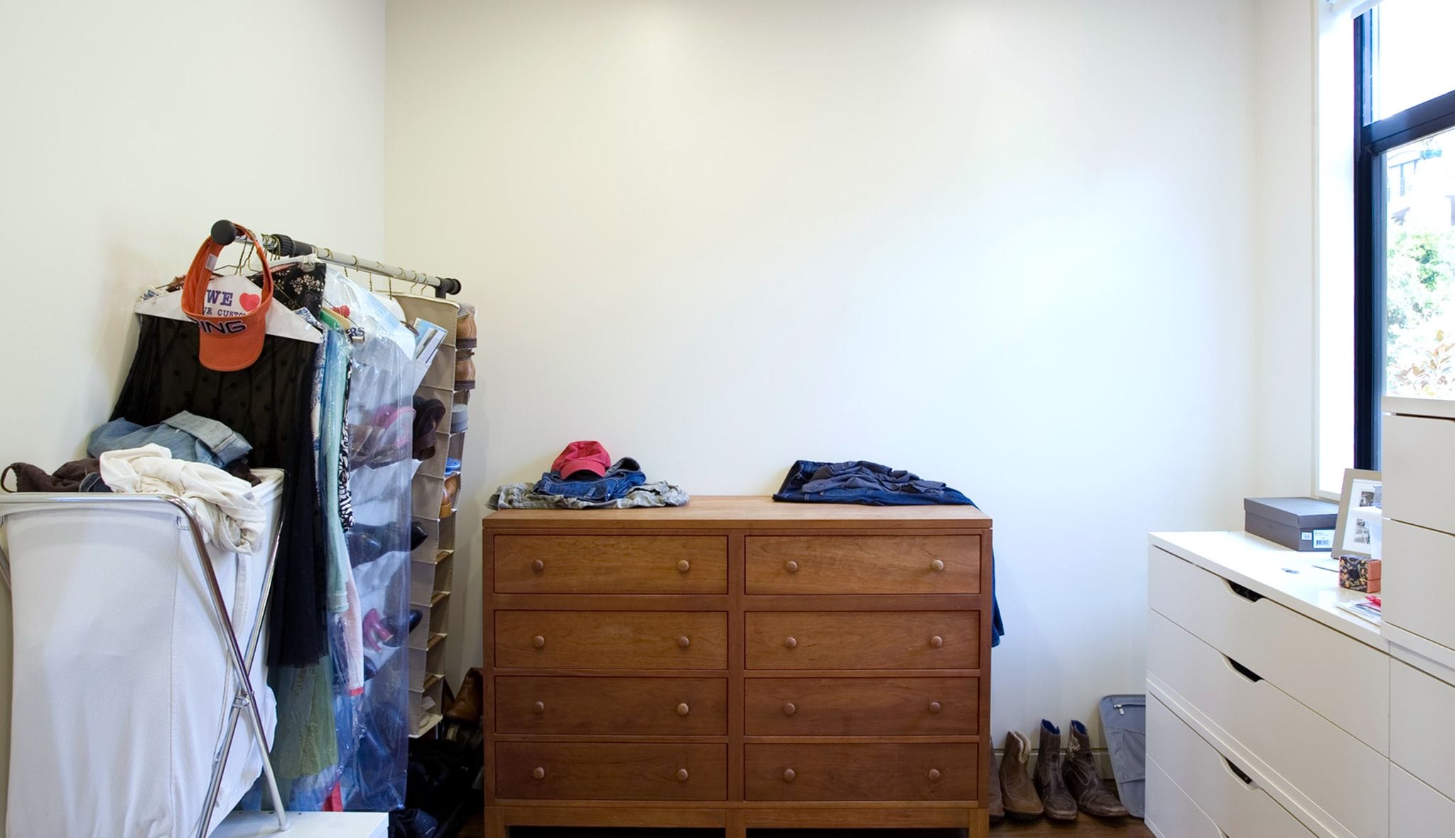 Designated spare room for walk in closet build from California Closets